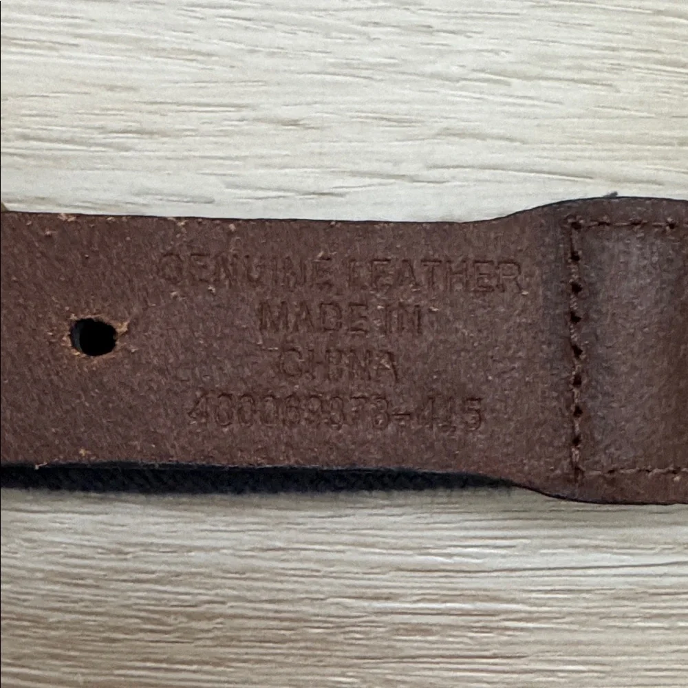 Polo Ralph Lauren Brown Leather and Navy blue Woven Belt.